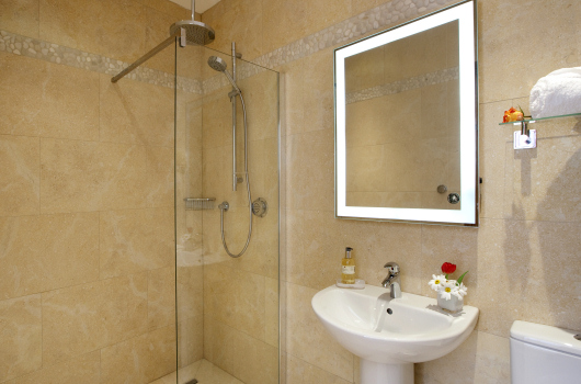 Downstairs En-suite Wet-Room, The Stables, Monkhall Holiday Cottages, Herefordshire Downstairs En-suite Wet-Room